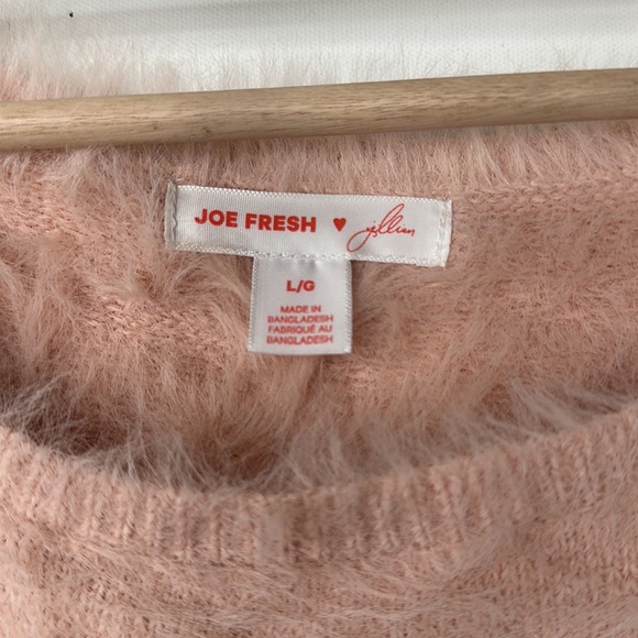 Joe Fresh X Jillian Harrison Fuzzy Sweater Womens Size L Pink - Picture 3 of 5